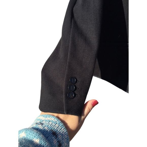 Talbots Womens Aberdeen Blazer Size 8P 8 Petites Black Classic Corporate Knit - Picture 6 of 9